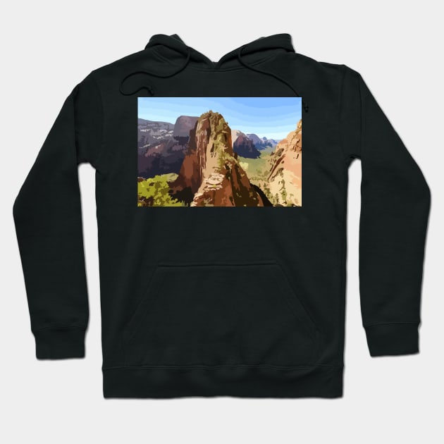 Zion National Park Digital Painting Hoodie by gktb